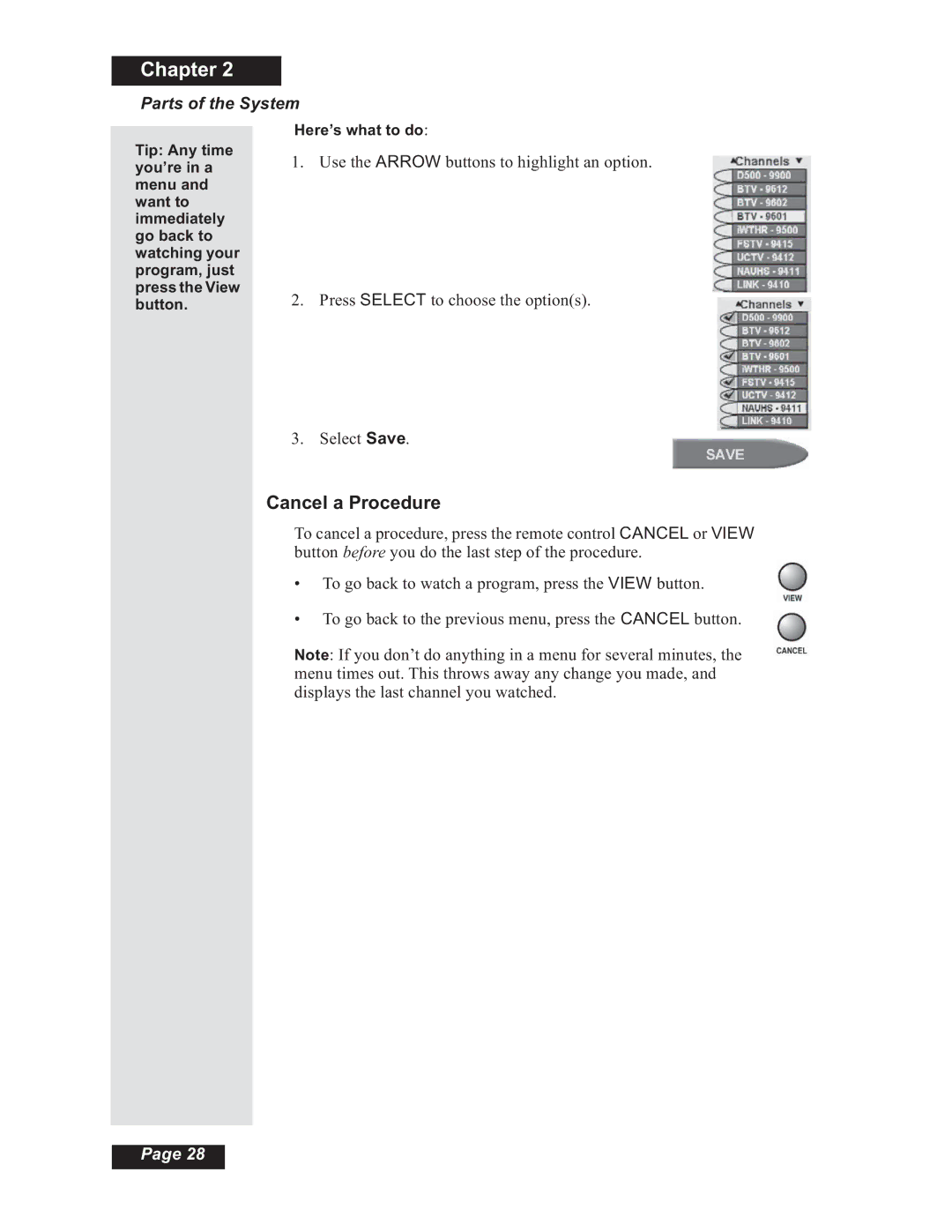 Dish Network Solo 508, Solo 501, Solo 510, 112182 manual Cancel a Procedure 