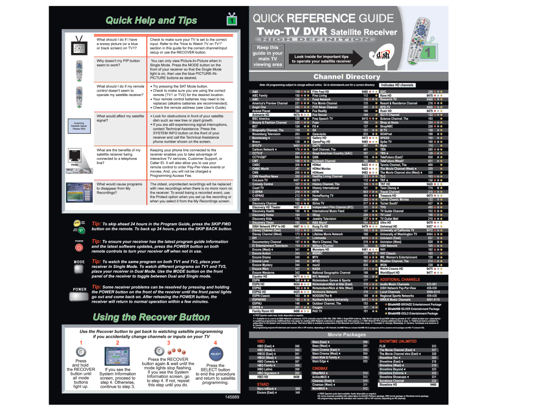 Dish Network Two-TV DVR manual 