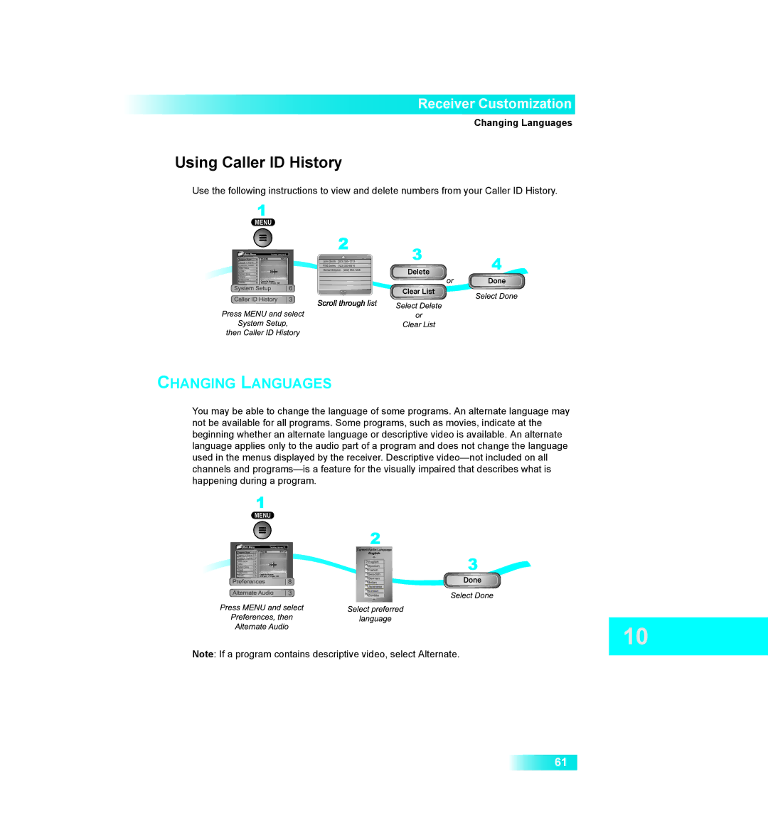 Dish Network DISH411, VIP211 manual Receiver Customization 