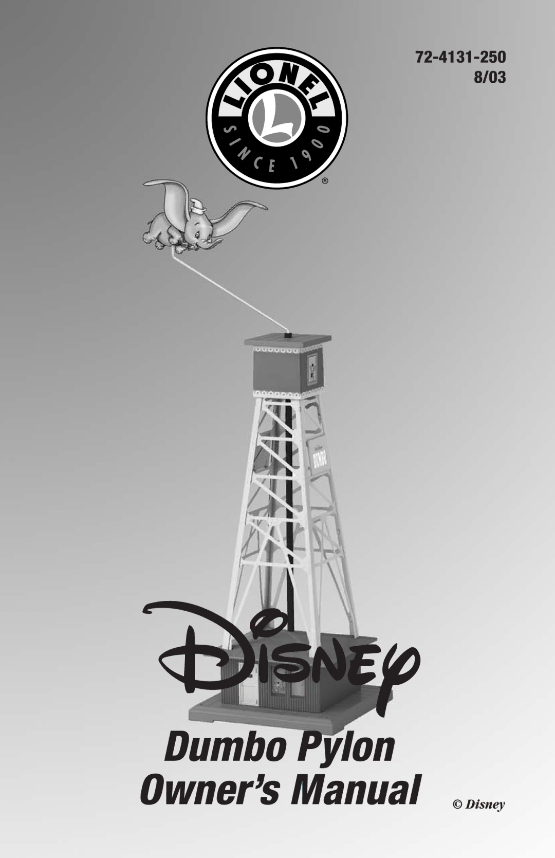 Disney owner manual Dumbo Pylon, 72-4131-250 8/03 