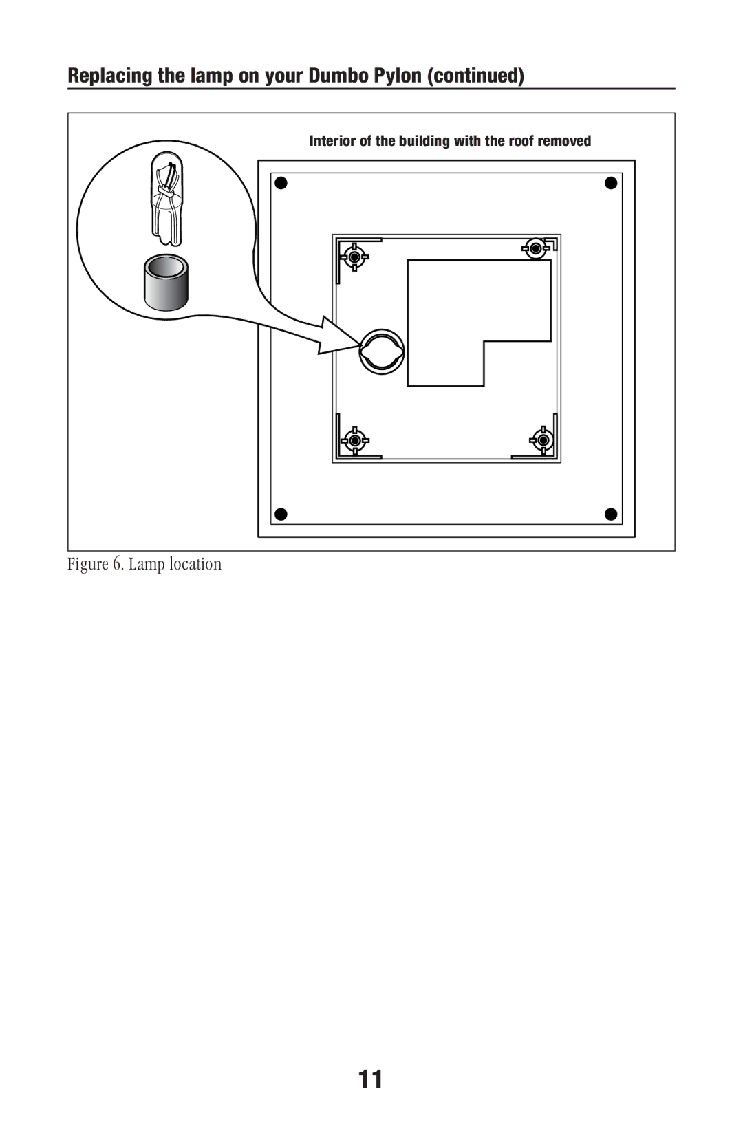 Disney 72-4131-250 owner manual Lamp location 