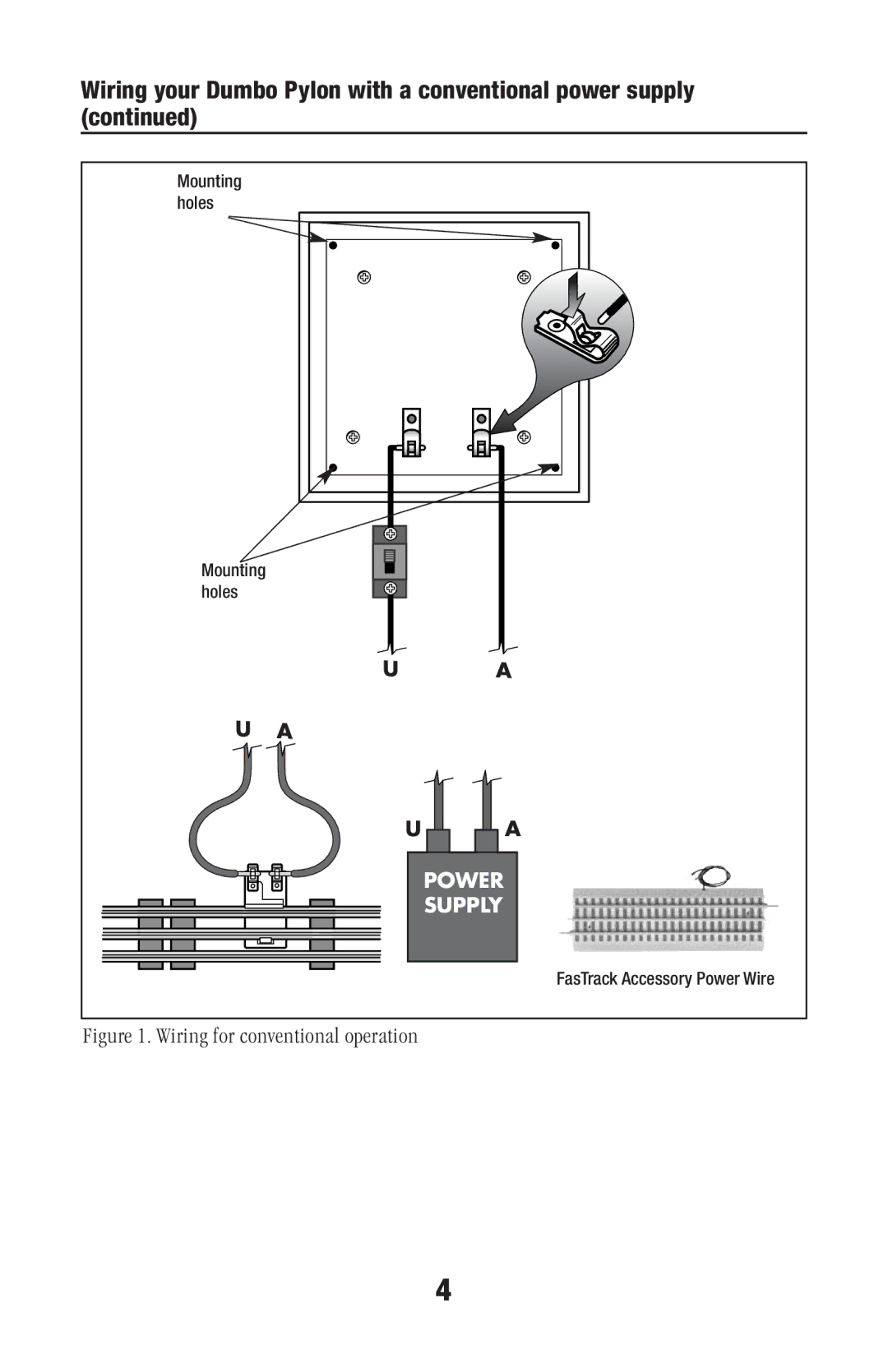 Disney 72-4131-250 owner manual Wiring for conventional operation 