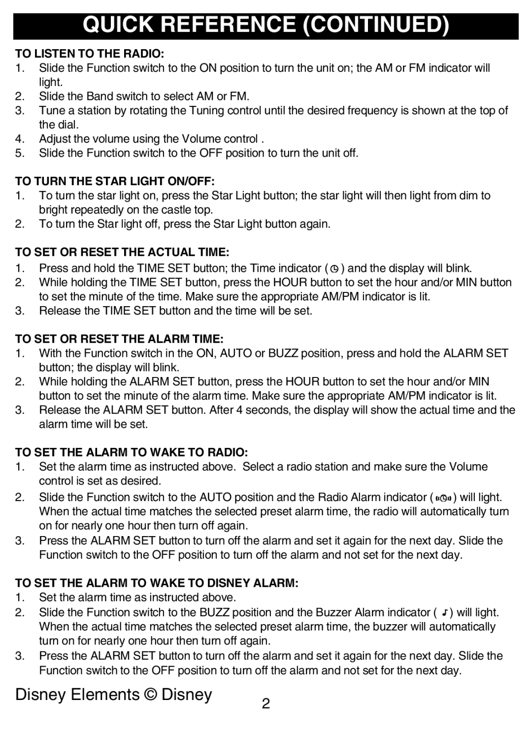 Disney DCR4500-P manual To Listen to the Radio 