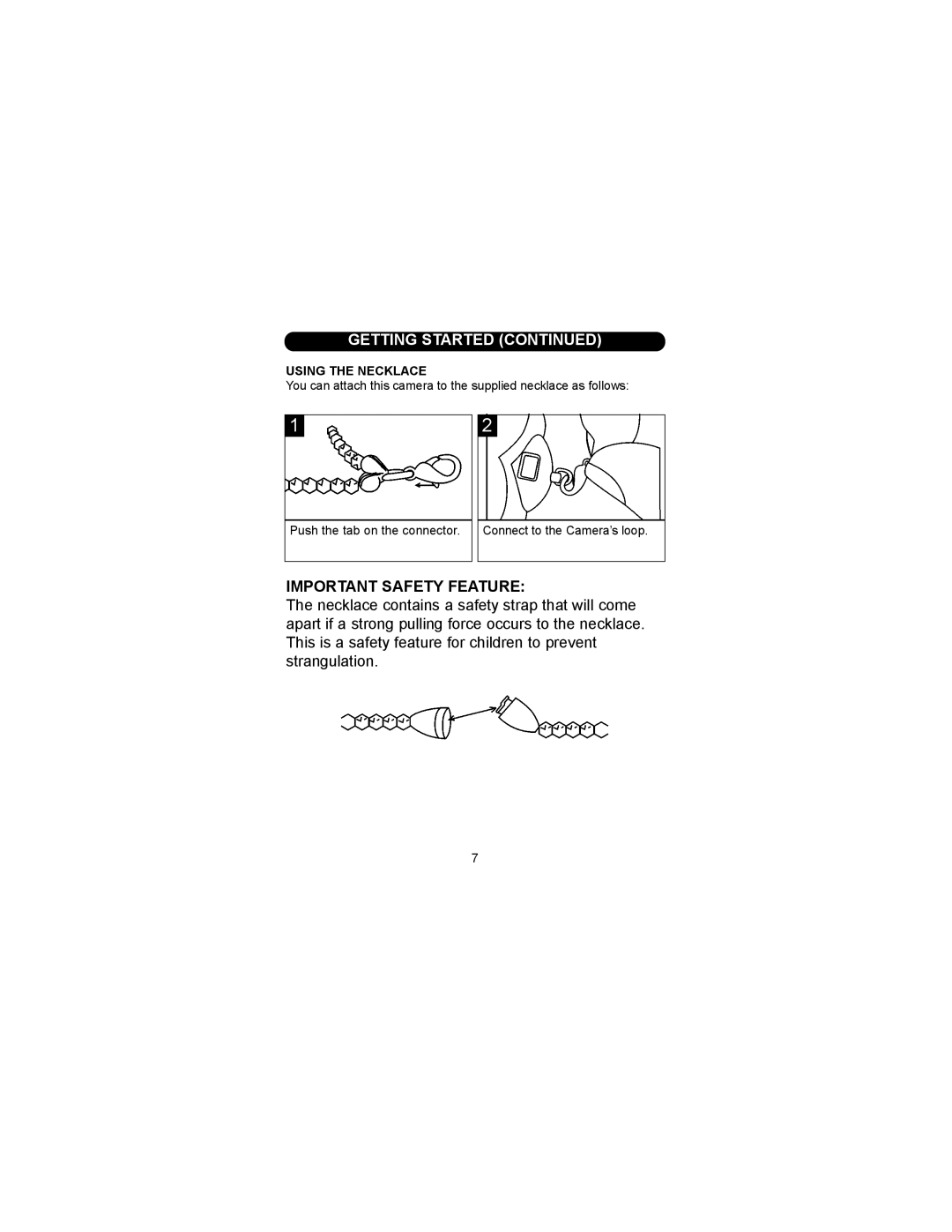 Disney DDC9000-P manual Important Safety Feature, Using the Necklace 