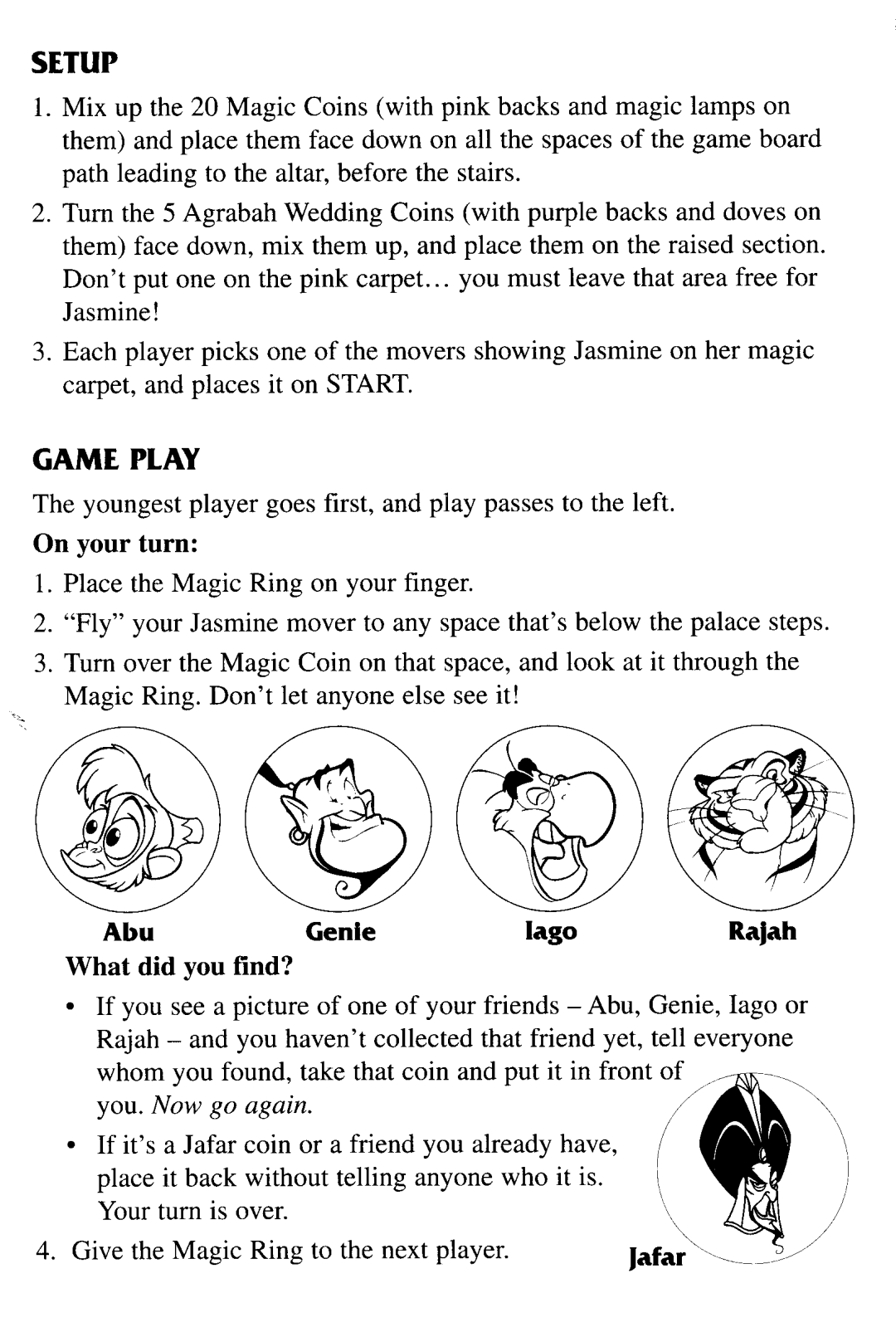 Disney Interactive Studios Aladdin Jasmine Magic Ring Game manual 