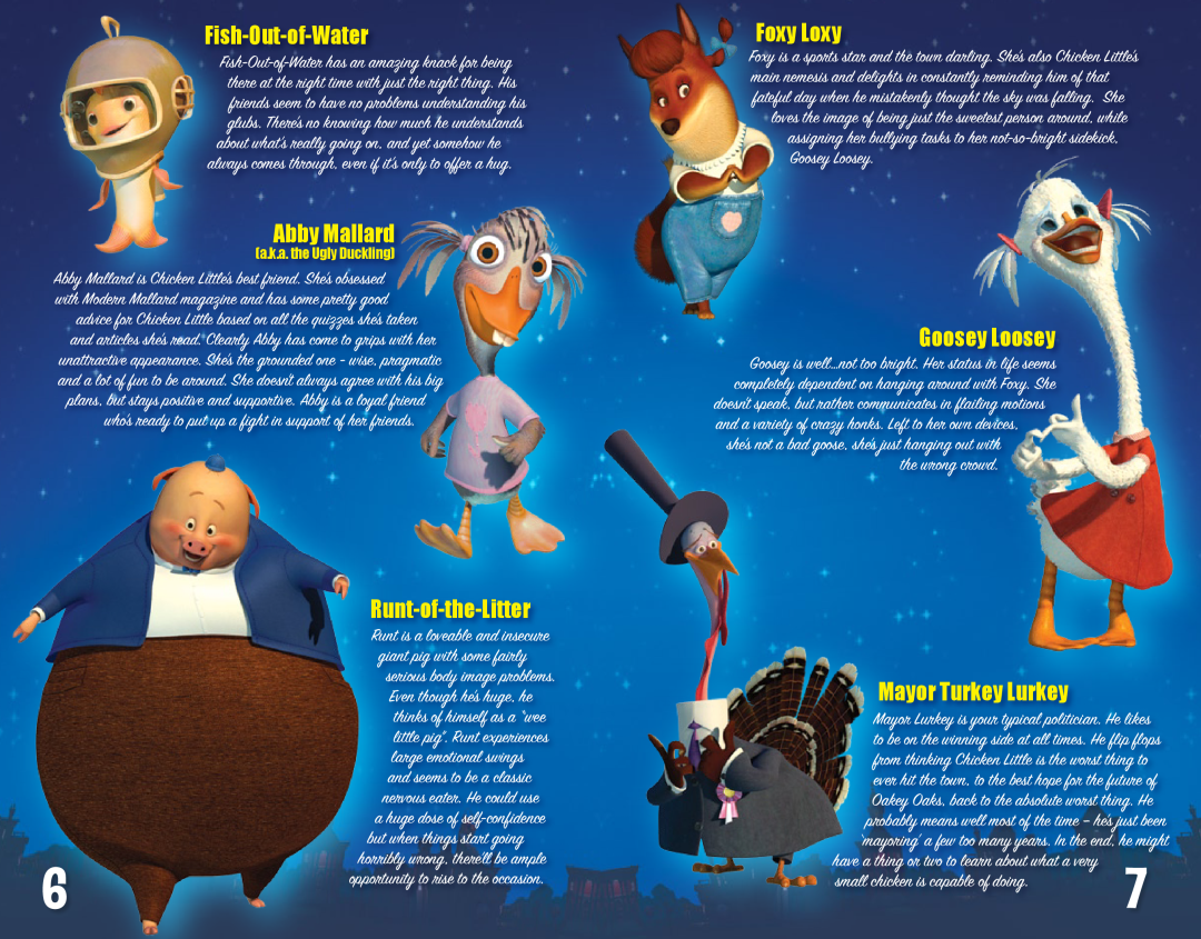 Disney Interactive Studios Chicken Little Fish-Out-of-Water, Abby Mallard, Foxy Loxy, Goosey Loosey, Mayor Turkey Lurkey 