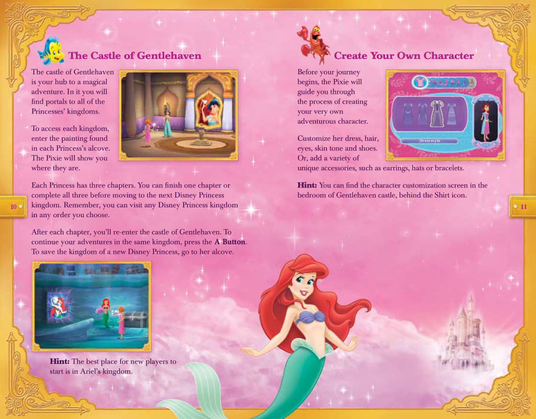 Disney Interactive Studios Disney Princess: Enchanted Journey manual Castle of Gentlehaven, Create Your Own Character 