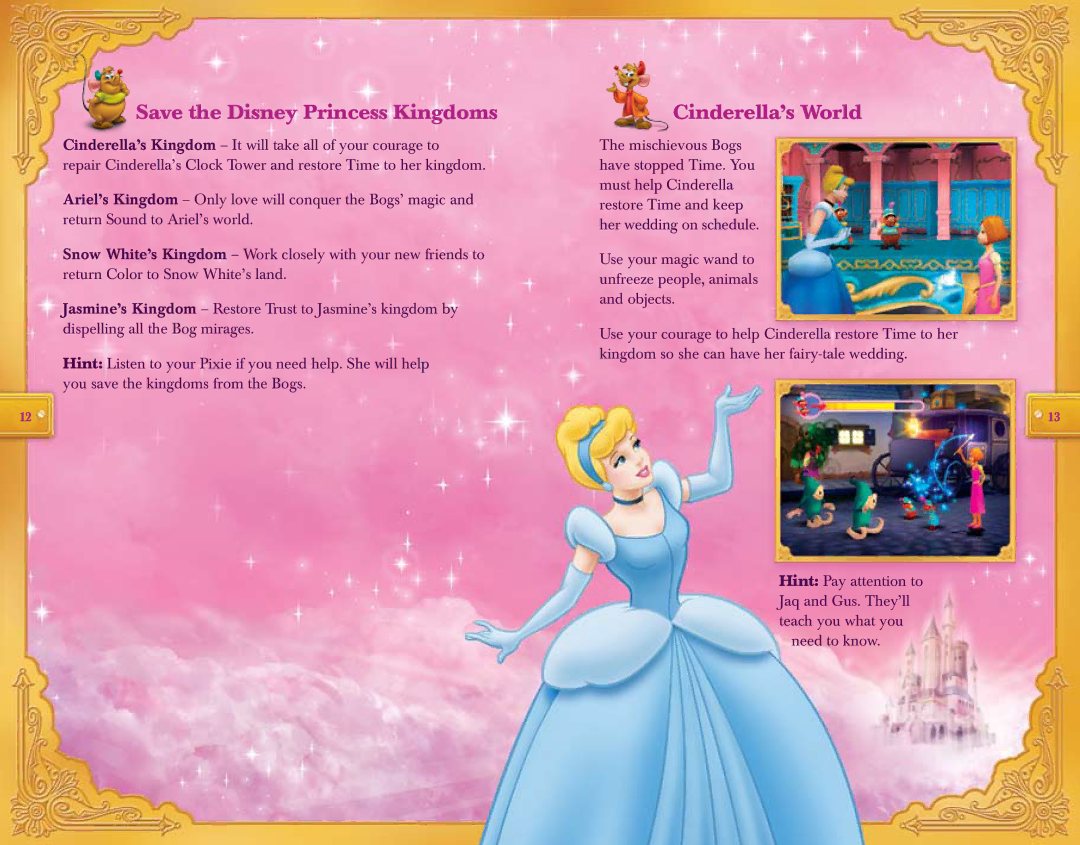 Disney Interactive Studios Disney Princess: Enchanted Journey manual Save the Disney Princess Kingdoms, Cinderella’s World 