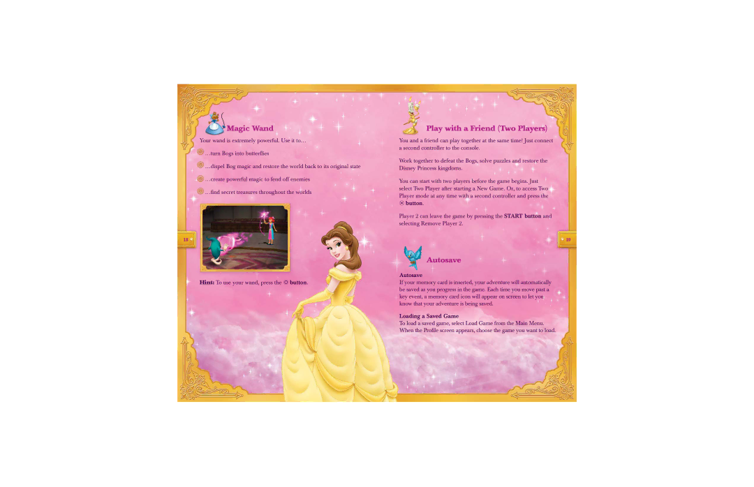 Disney Interactive Studios Disney Princess manual Magic Wand, Play with a Friend Two Players, Autosave 