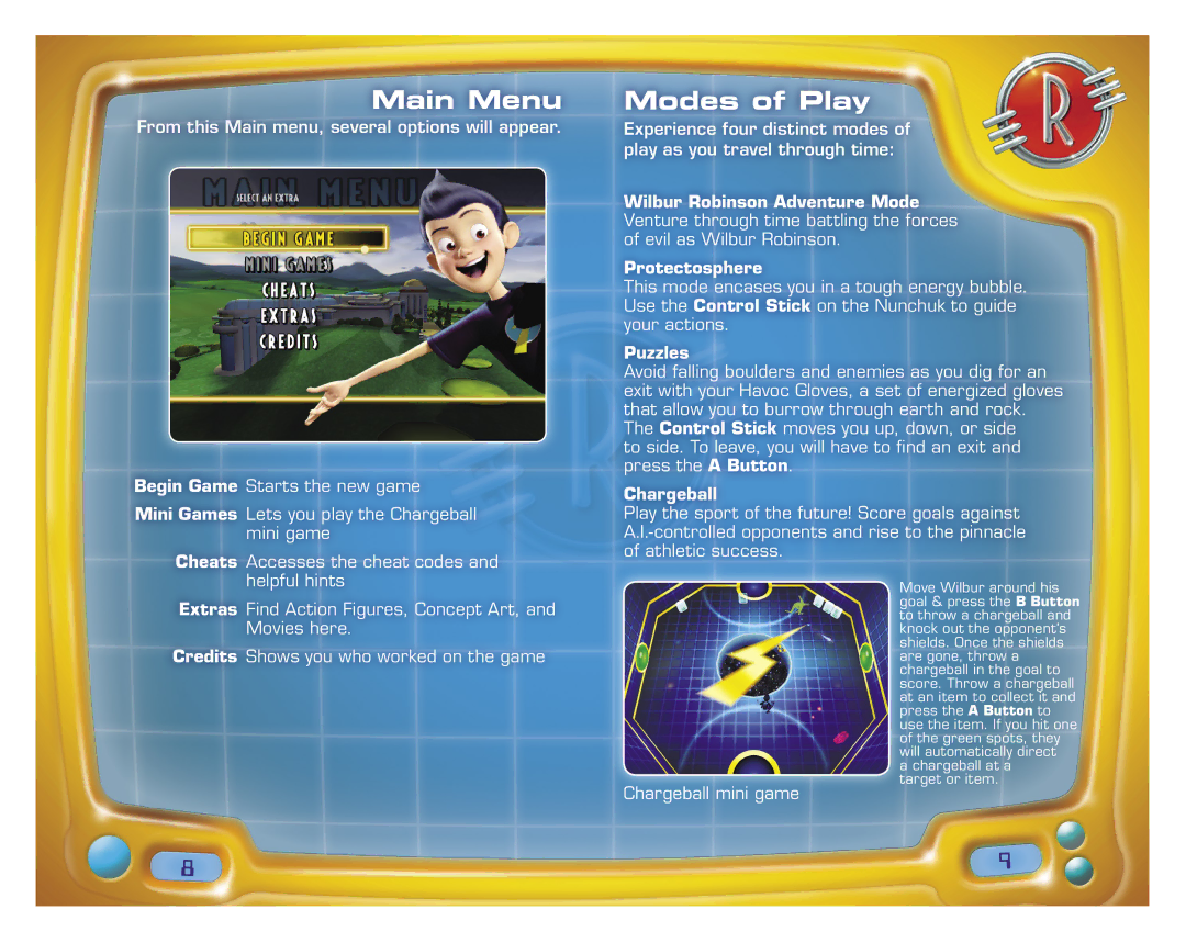 Disney Interactive Studios Disney's Meet the Robinsons manual Main Menu, Modes of Play 