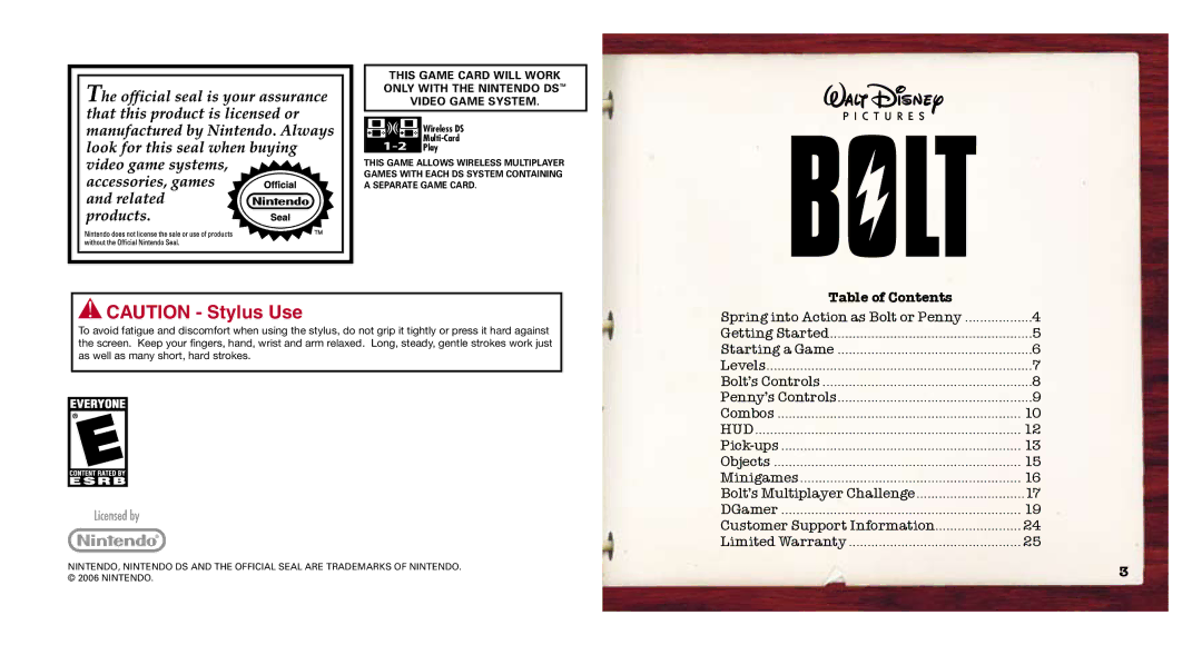 Disney Interactive Studios Episode #332 manual Table of Contents 