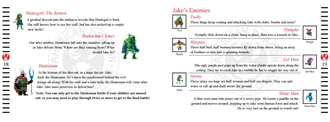 Disney Interactive Studios Jake Long: Rise of the Huntsclan, American Dragon manual Jake’s Enemies 