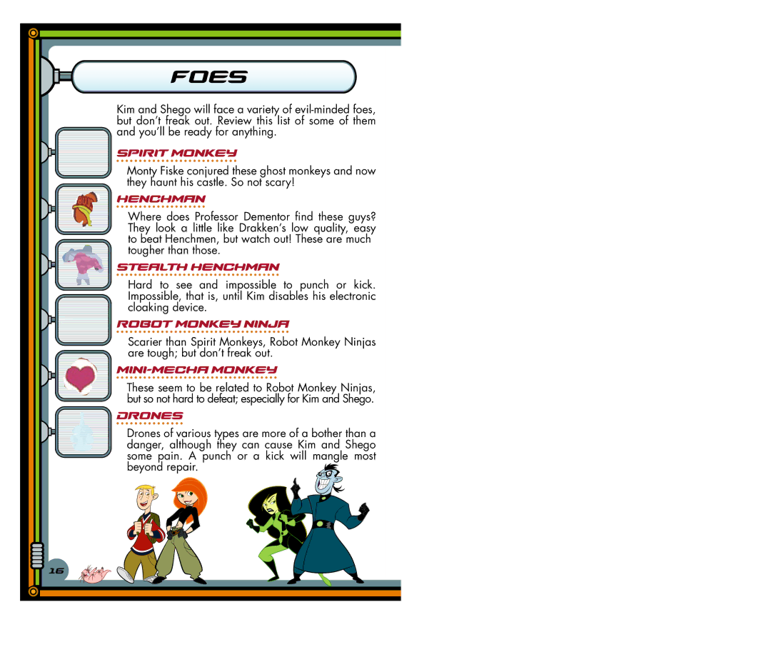 Disney Interactive Studios Kim Possible: What's the Switch for PlayStation 2 manual Foes 