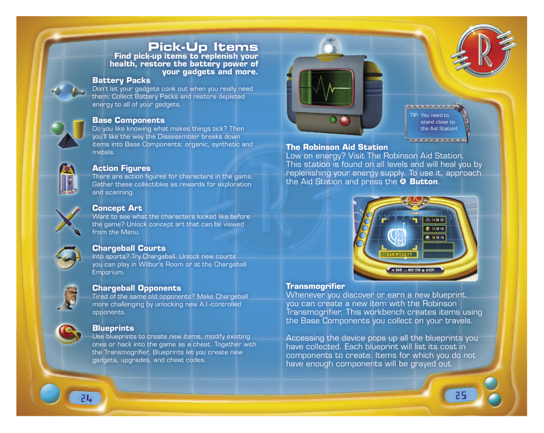 Disney Interactive Studios Meet the Robinsons for Xbox 360 manual Pick-Up Items 