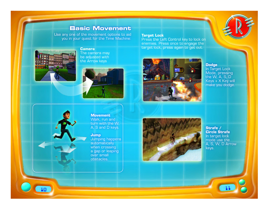 Disney Interactive Studios Meet the Robinsons: Robinson Industries manual Basic Movement, Camera, Target Lock, Dodge 