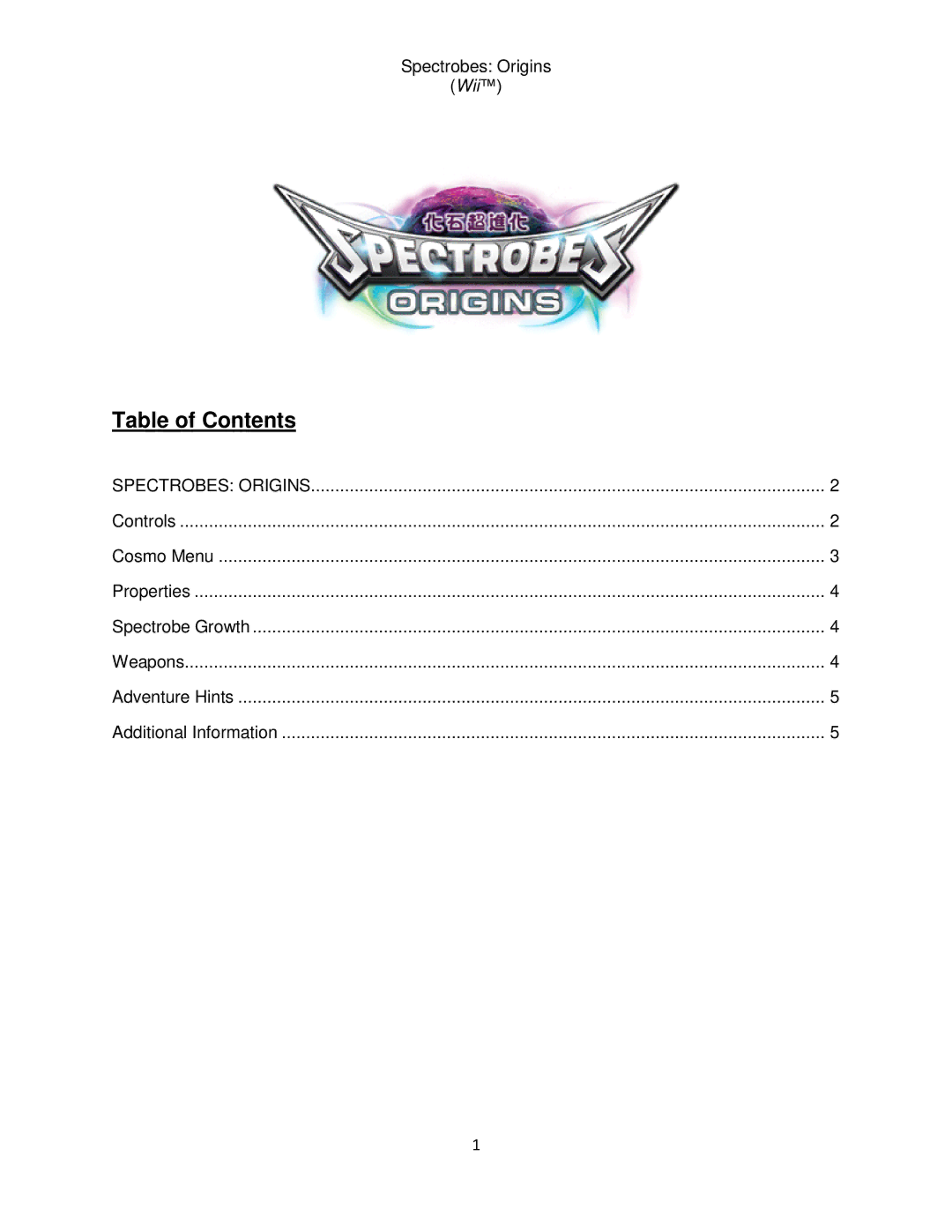 Disney Interactive Studios None manual Table of Contents 