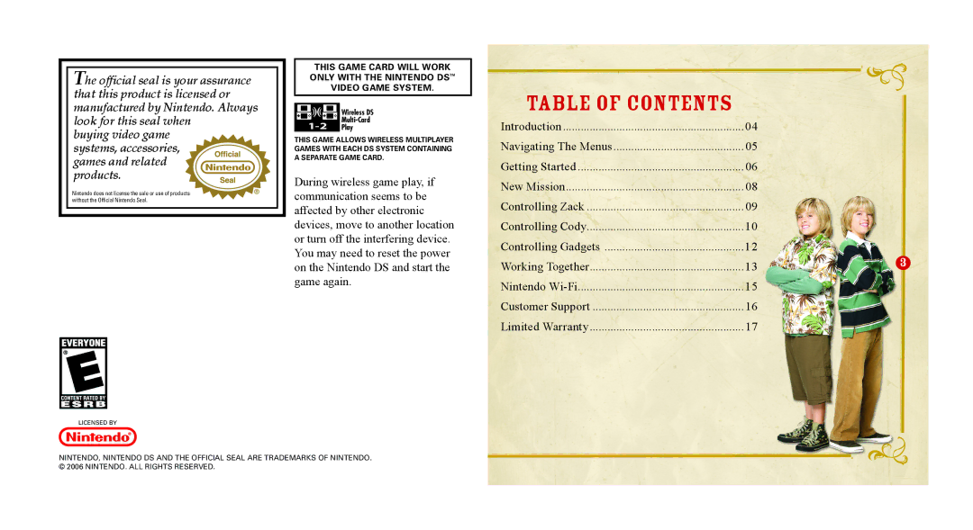 Disney Interactive Studios NTR-A3HE-USA manual Table of Contents 