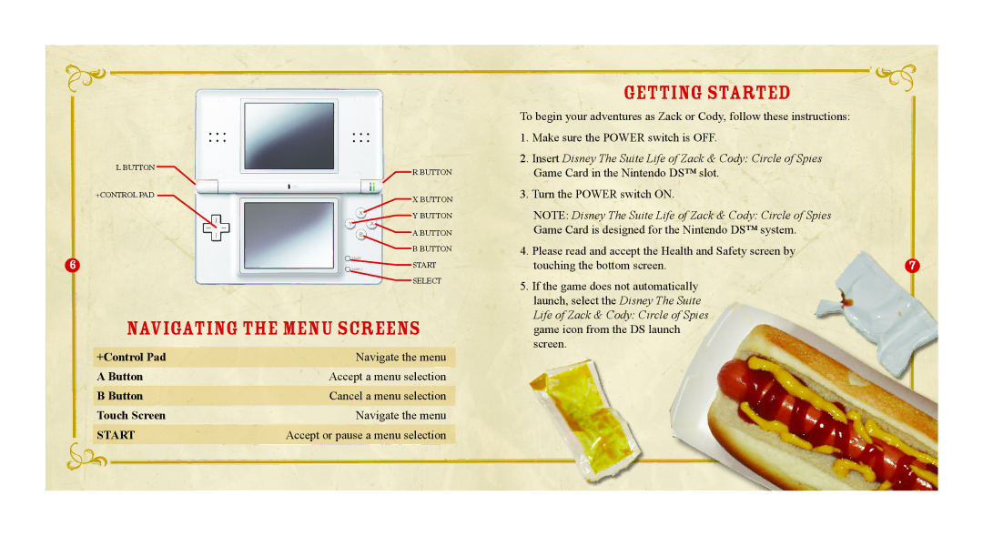 Disney Interactive Studios NTR-A3HE-USA manual Navigating the Menu Screens, Getting Started 