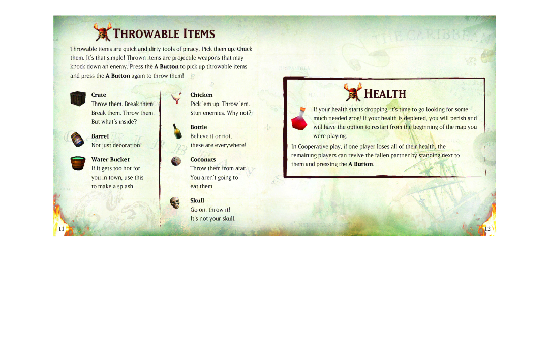 Disney Interactive Studios NTR-AC2E-USA manual Throwable Items, Health 