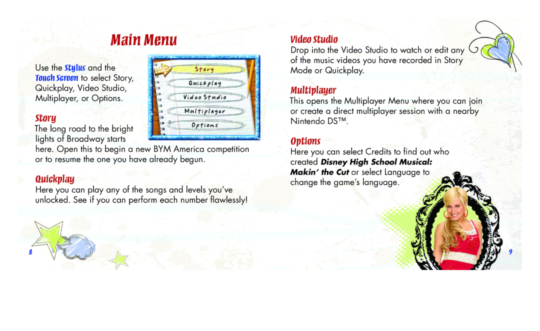 Disney Interactive Studios NTR-AI2E-USA manual Main Menu 