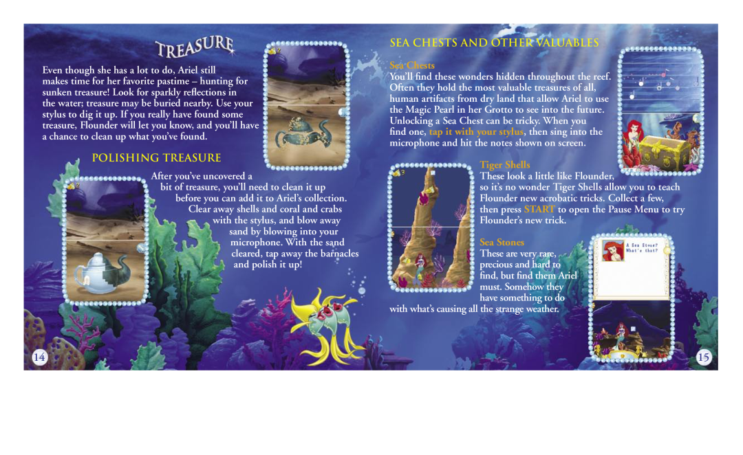 Disney Interactive Studios NTR-AN9E-USA manual Even though she has a lot to do, Ariel still, Polishing Treasure, Sea Chests 