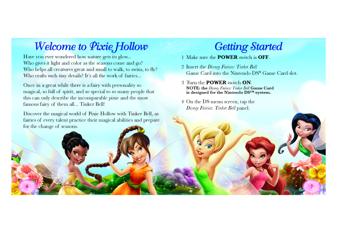 Disney Interactive Studios NTR-CDFE-USA manual Welcome to Pixie Hollow, Getting Started 