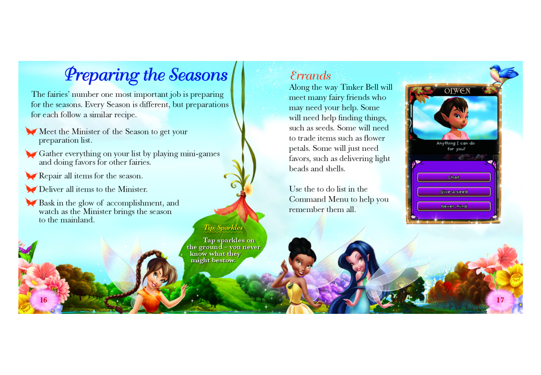 Disney Interactive Studios NTR-CDFE-USA manual Preparing the Seasons, Errands 