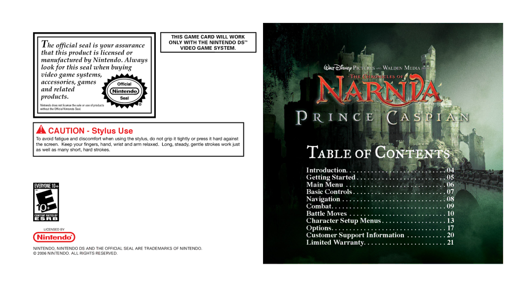 Disney Interactive Studios NTR-YQNE-USA manual Table of Contents 