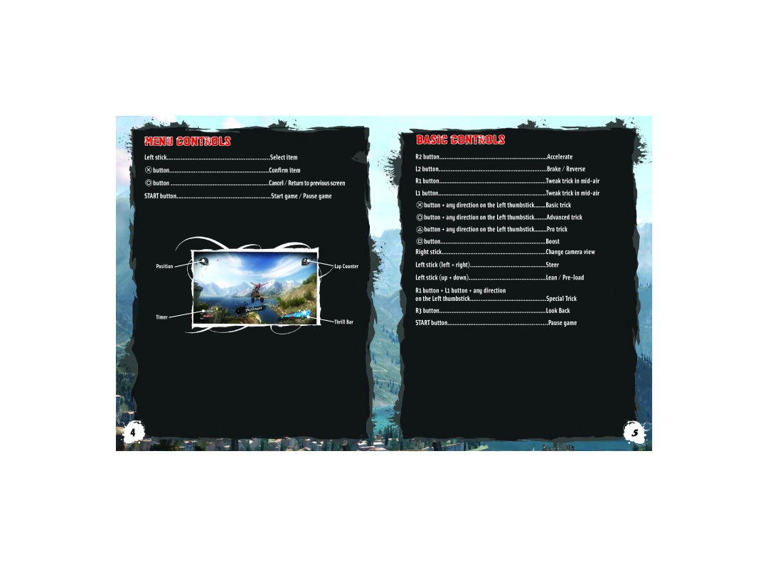 Disney Interactive Studios Pure manual Menu Controls, Basic Controls 