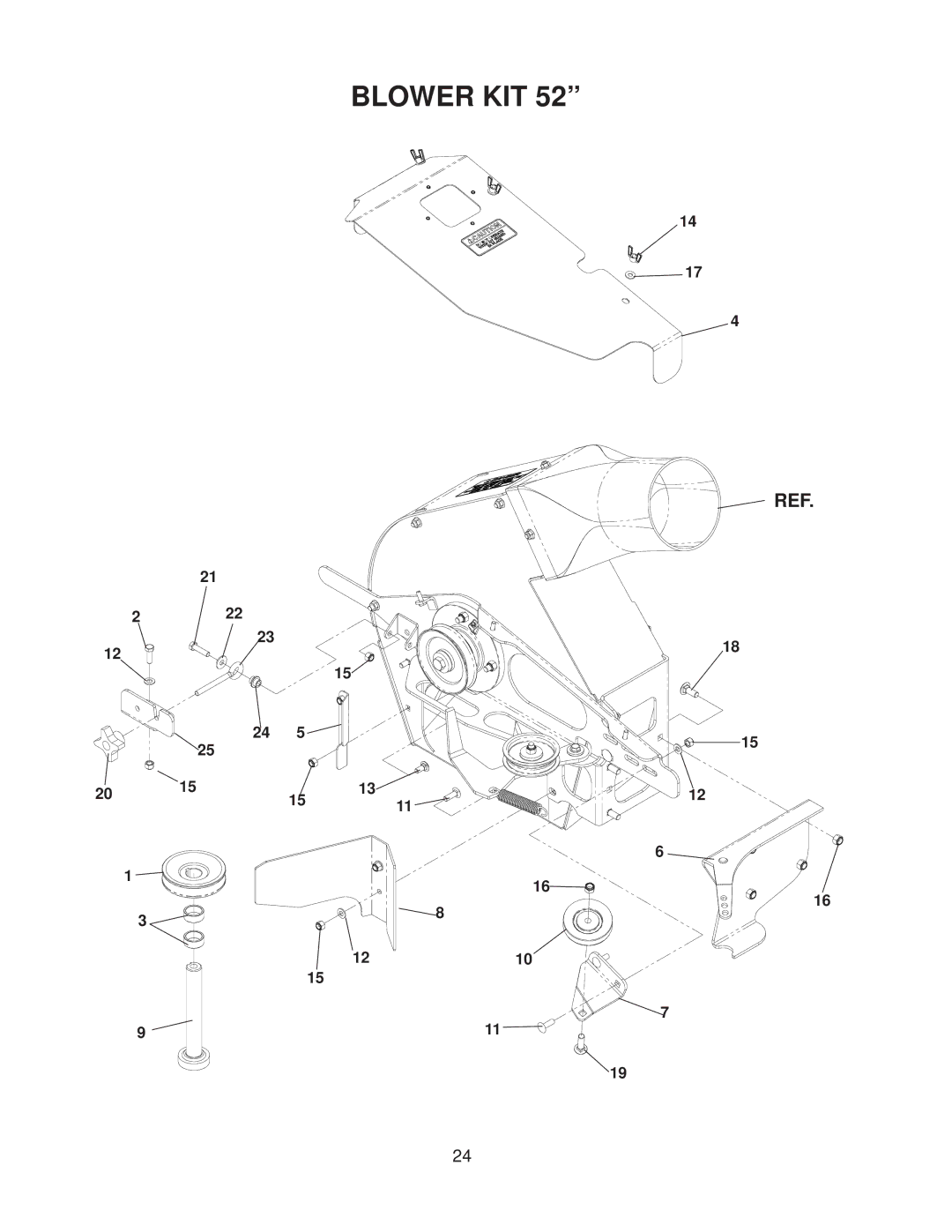 Dixon 114863 - DCK3 manual Blower KIT 