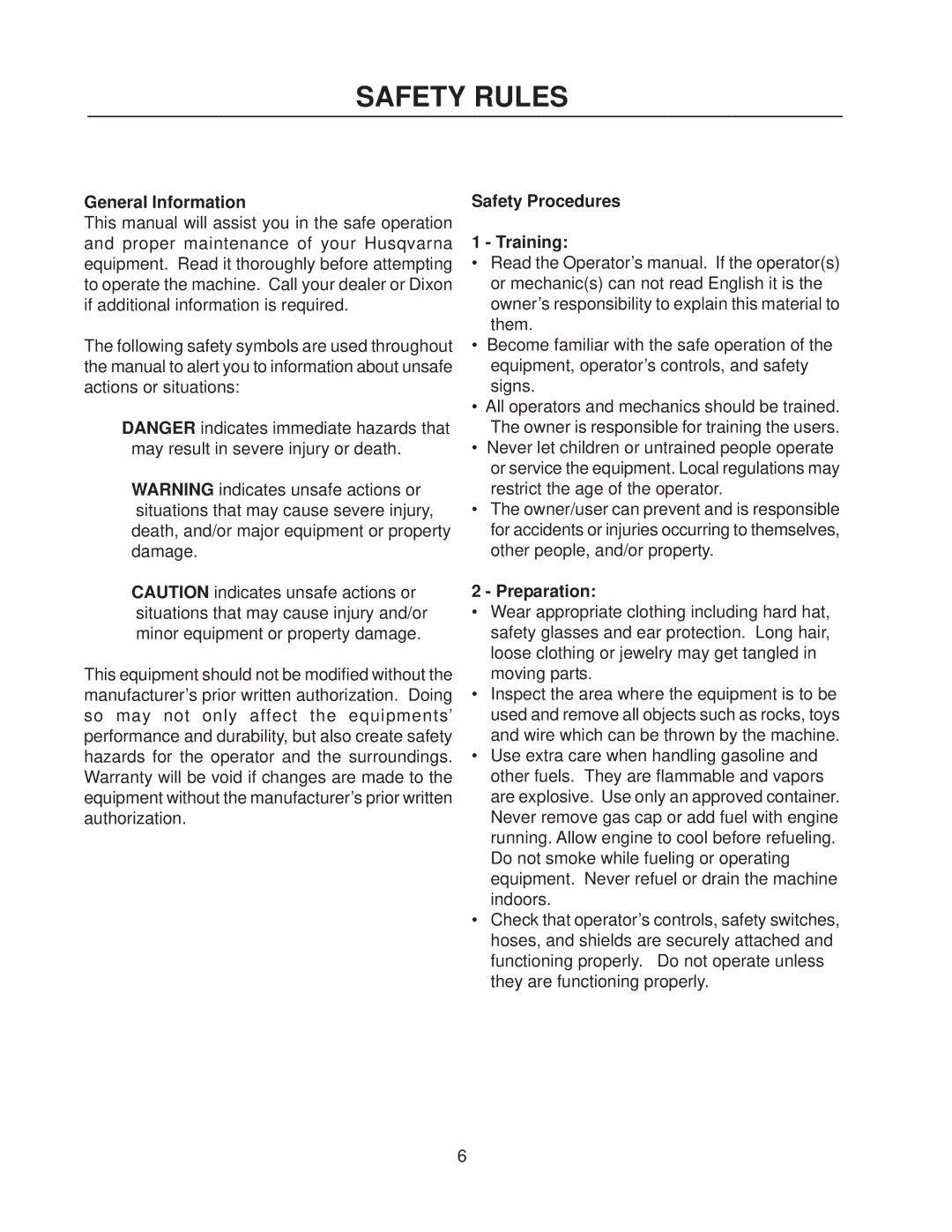 Dixon 114863 - DCK3 manual Safety Rules, General Information 