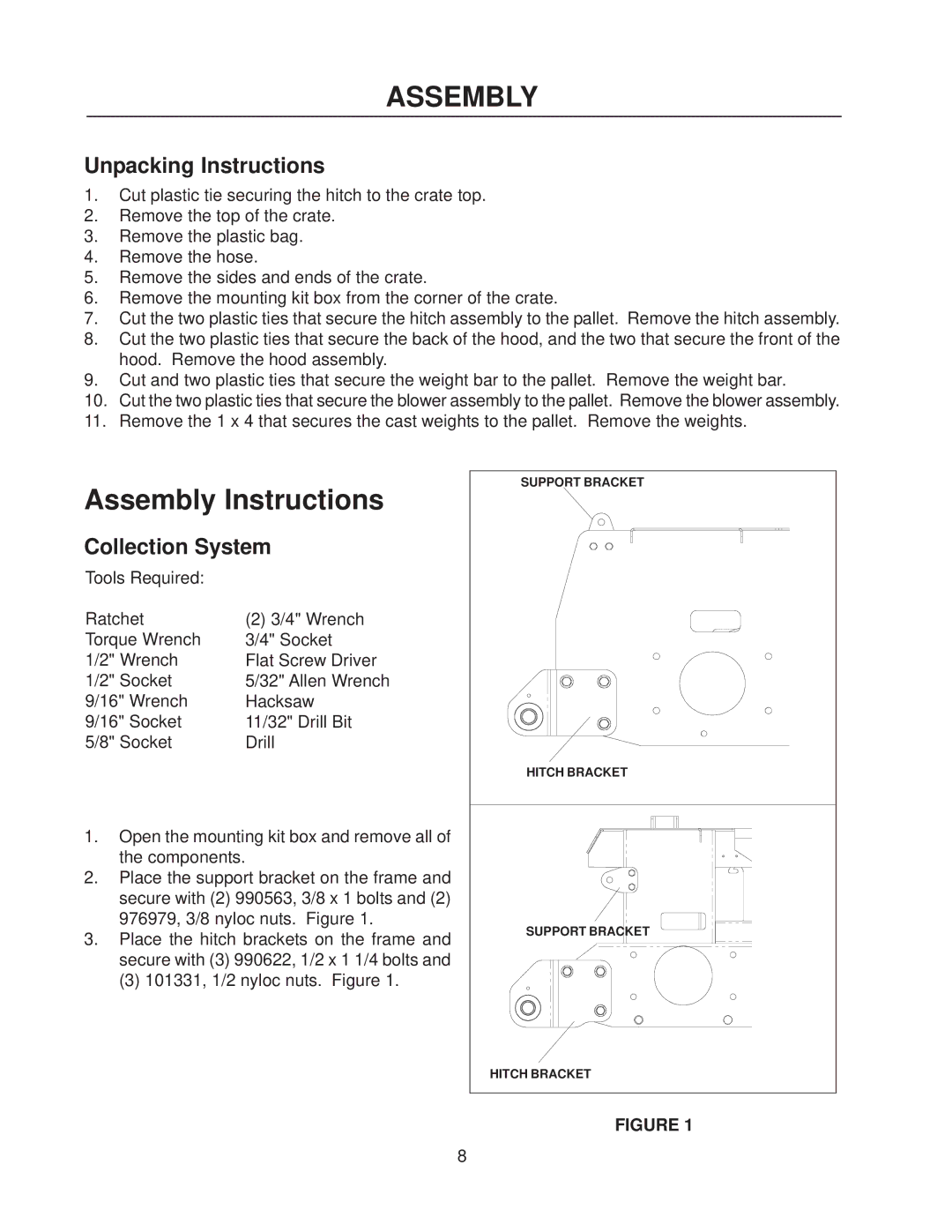 Dixon 114863 - DCK3 manual Assembly, Unpacking Instructions 