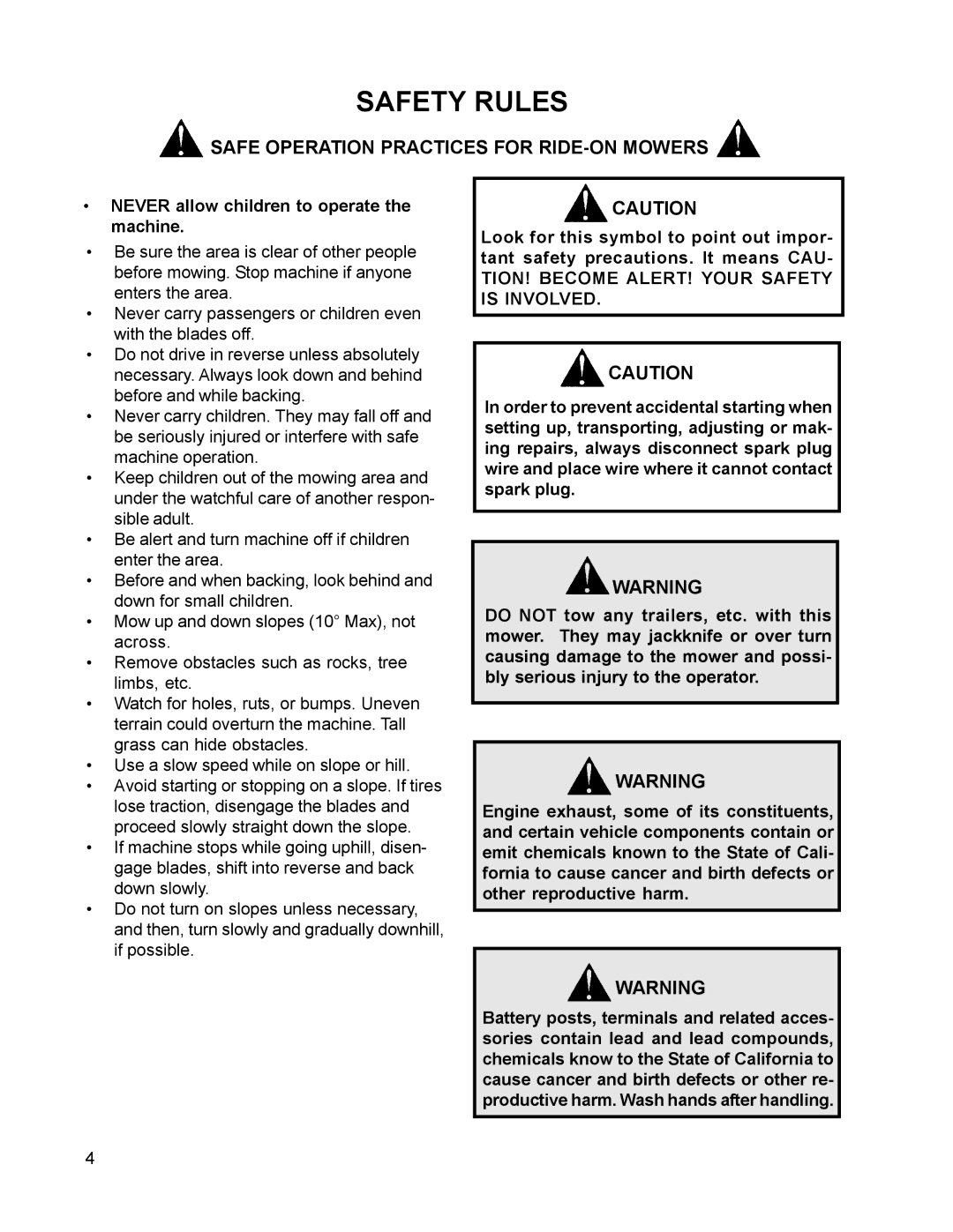 Dixon 114893 - DCK2, 114892-DCR2 manual TION! Become ALERT! Your Safety is Involved 