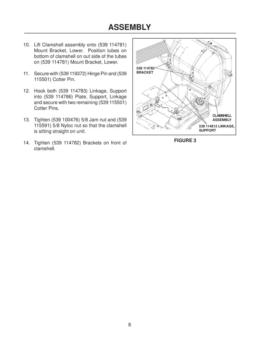 Dixon 130211 - DCKC, 130212 - DCRC manual Bracket 