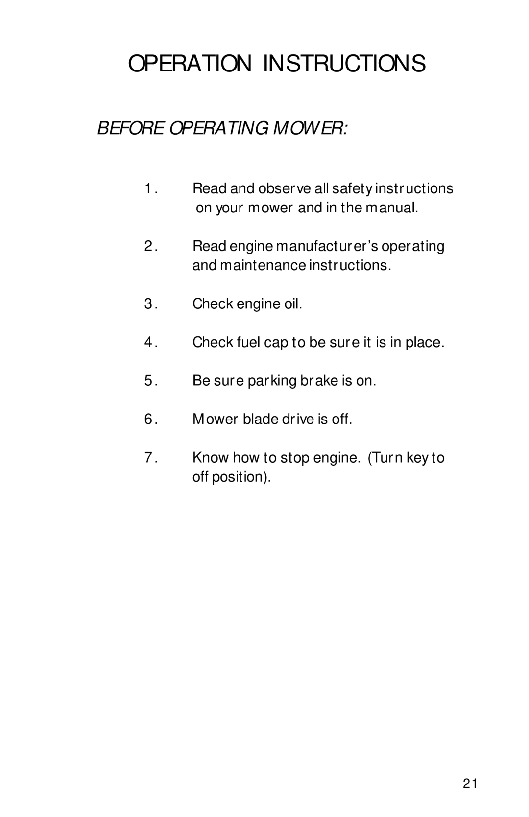 Dixon 13086-0601 manual Before Operating Mower 