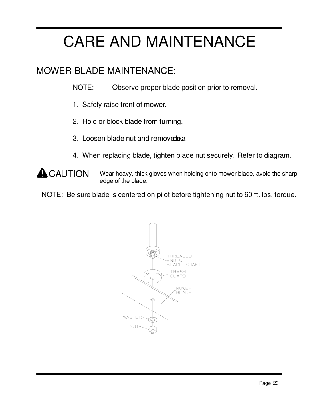 Dixon 13088-1100A manual Mower Blade Maintenance 