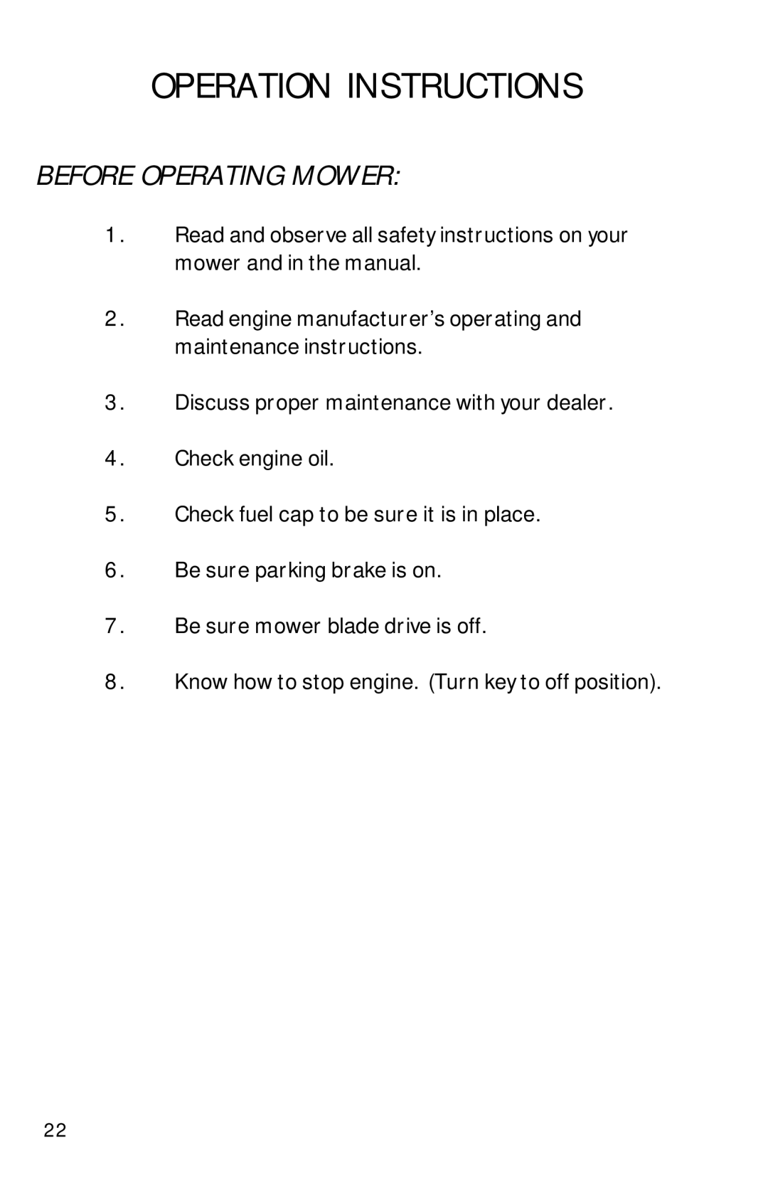 Dixon 13089-0601 manual Before Operating Mower 