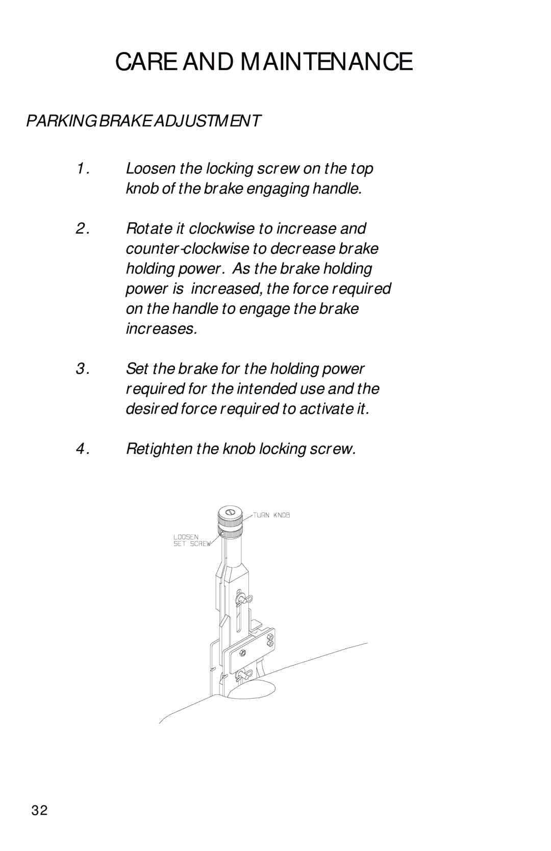 Dixon 13092-0901 manual Parking Brake Adjustment 