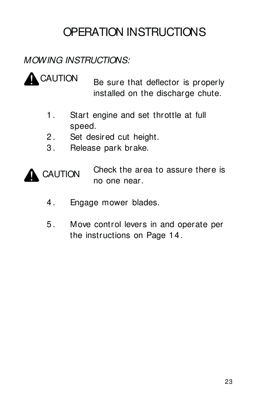 Dixon 13282-0801 manual Mowing Instructions 