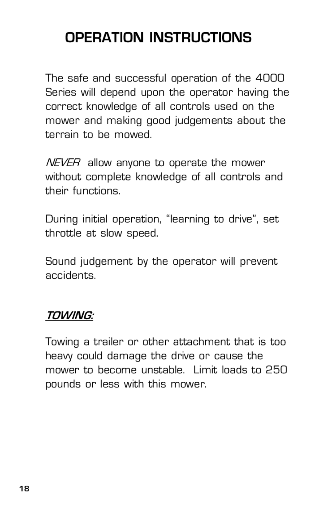 Dixon 13632-0702 manual Operation Instructions, Towing 