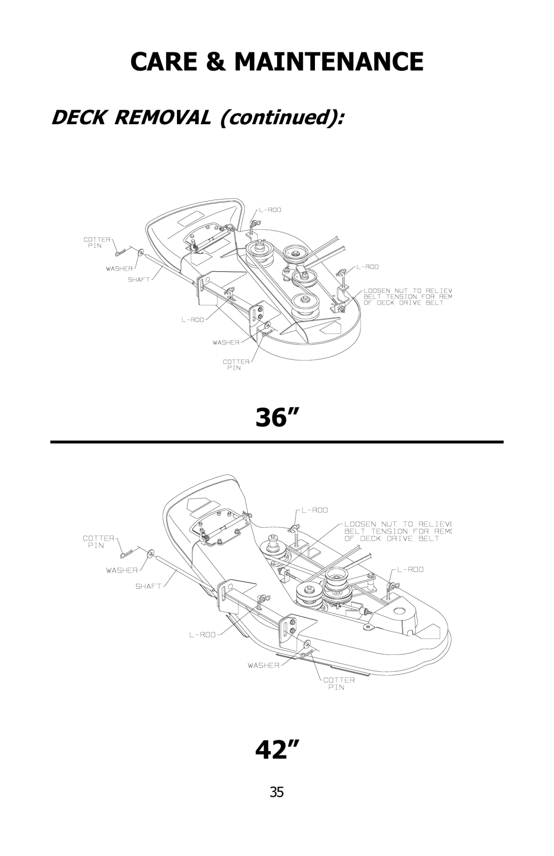 Dixon 16134-0803 manual Deck Removal 