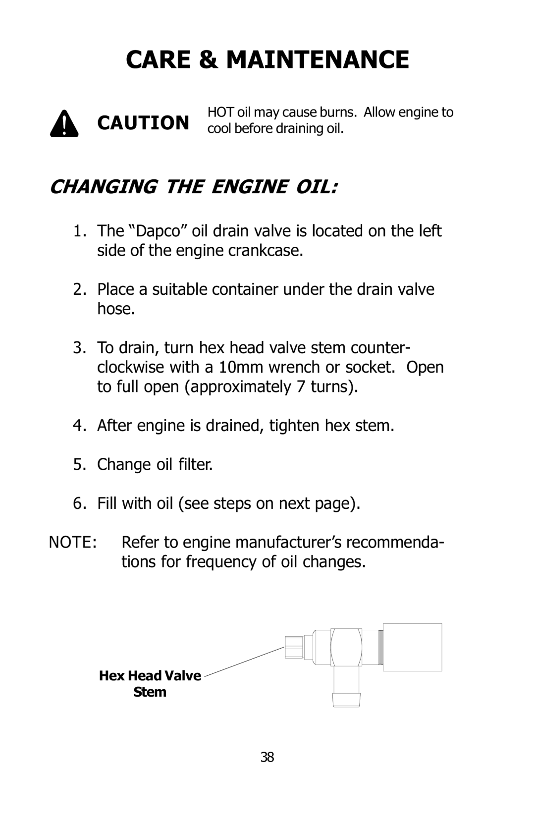 Dixon 16134-0803 manual Changing the Engine OIL 