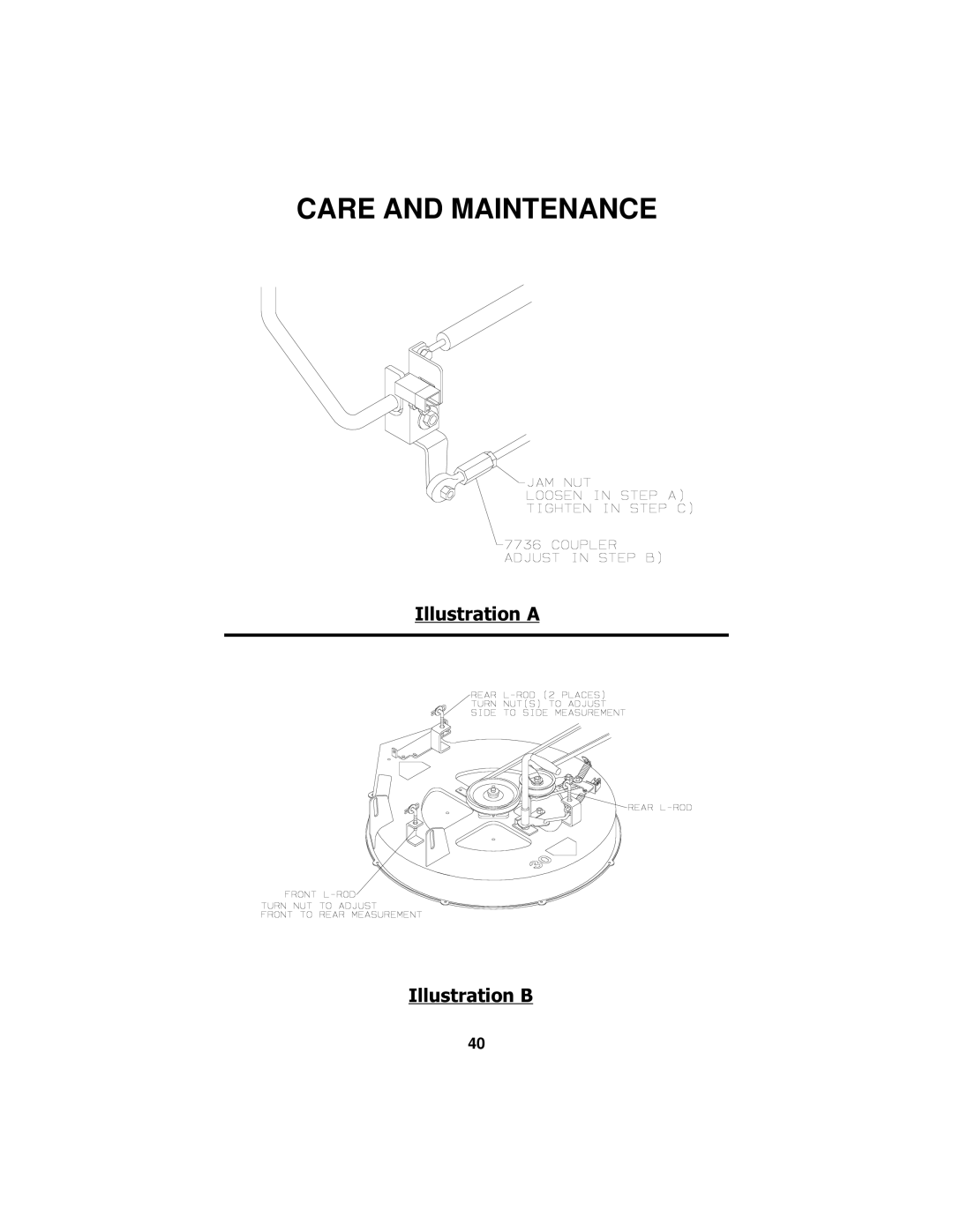 Dixon 16463-0704 manual Illustration a Illustration B 