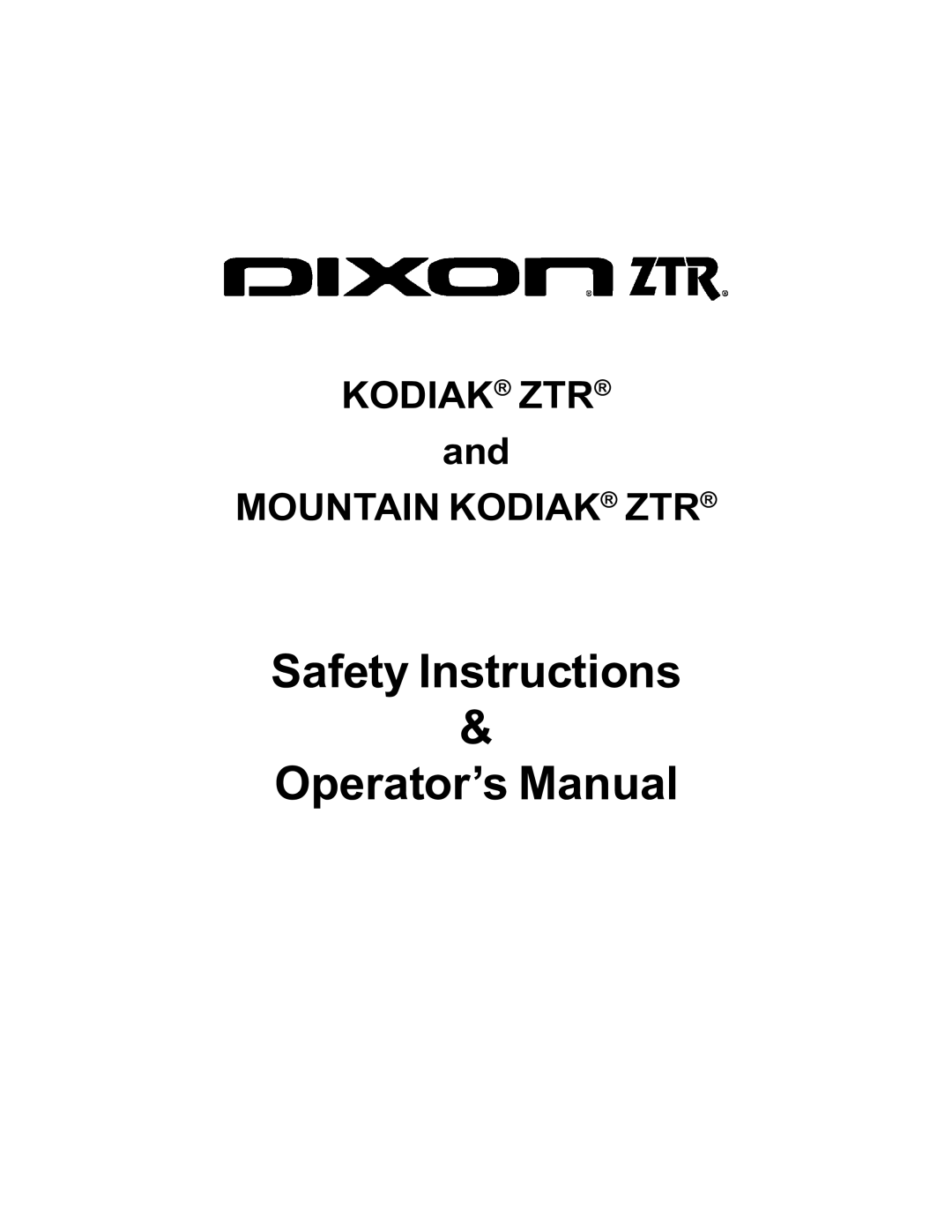 Dixon 18124-106 manual Safety Instructions Operator’s Manual 