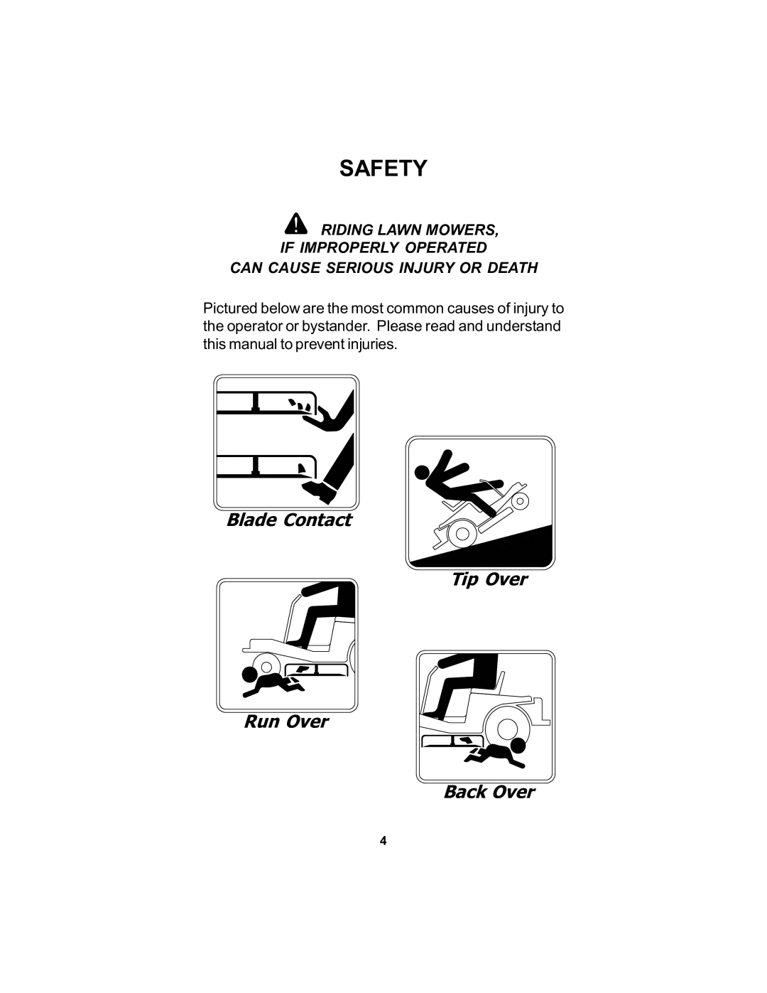 Dixon 18124-106 manual Safety 