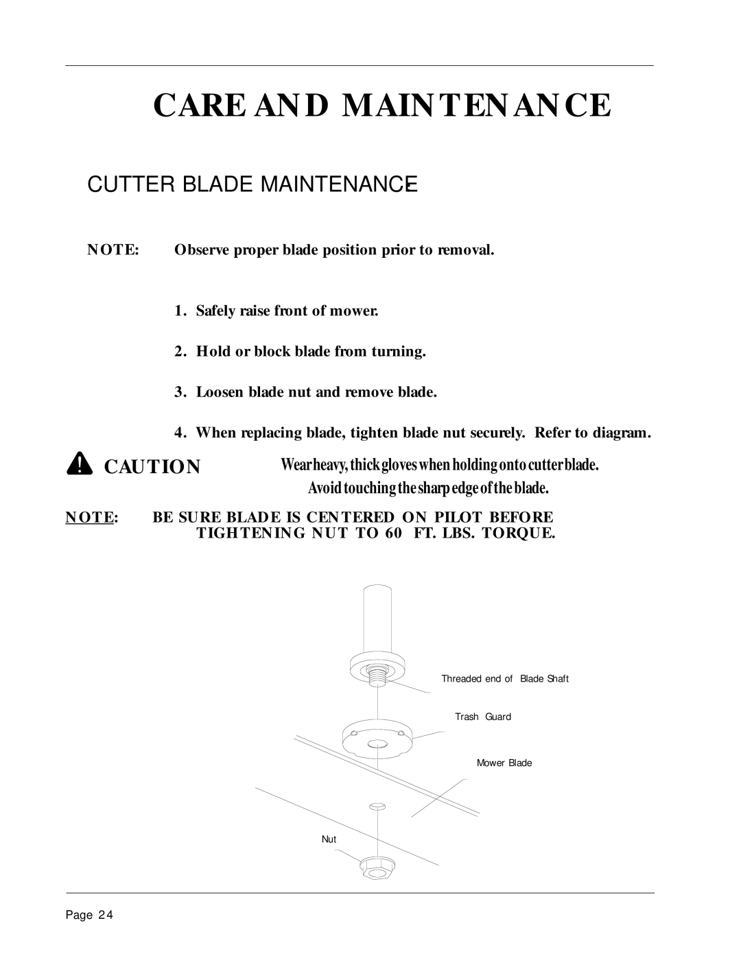 Dixon 1856-0599 manual Cutter Blade Maintenance 