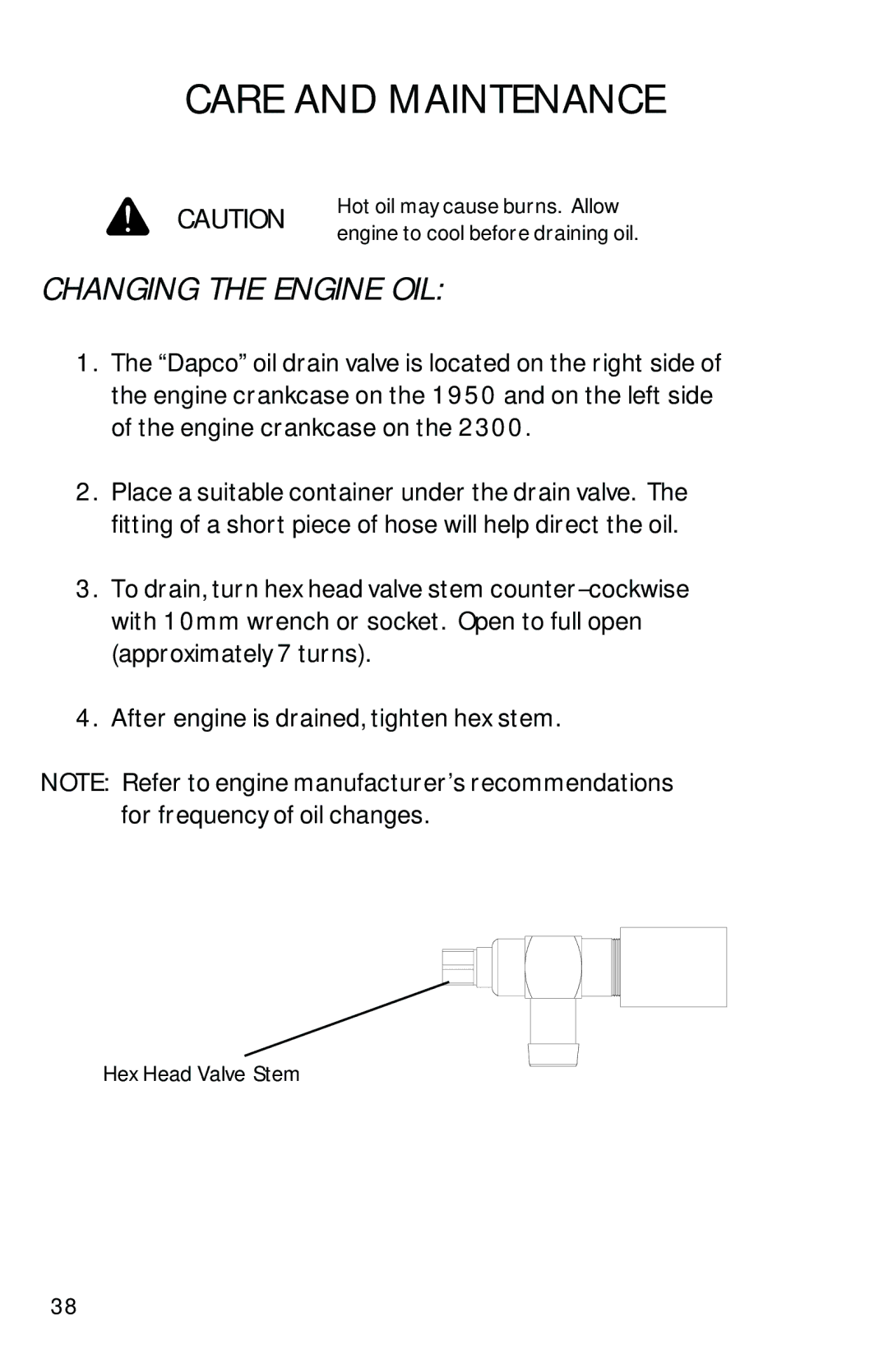 Dixon 1950-2300 Series manual Changing the Engine OIL 