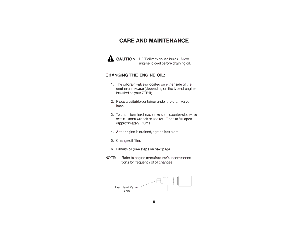 Dixon 21 KAW/968999576 manual Changing the Engine OIL 