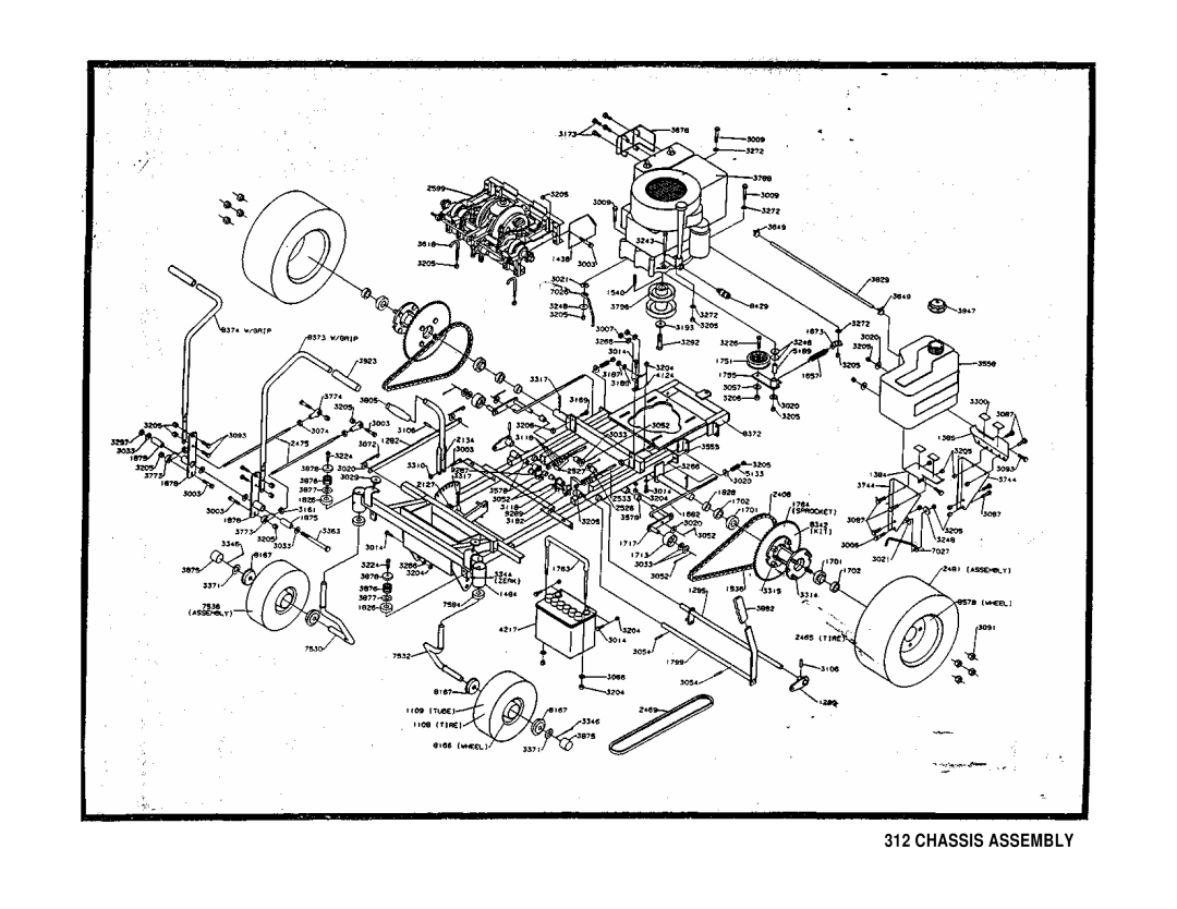 Dixon 312 manual Chassis Assembly 