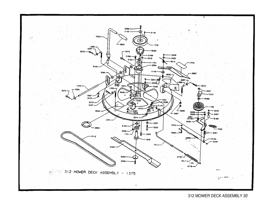 Dixon 312 manual Mower Deck Assembly 